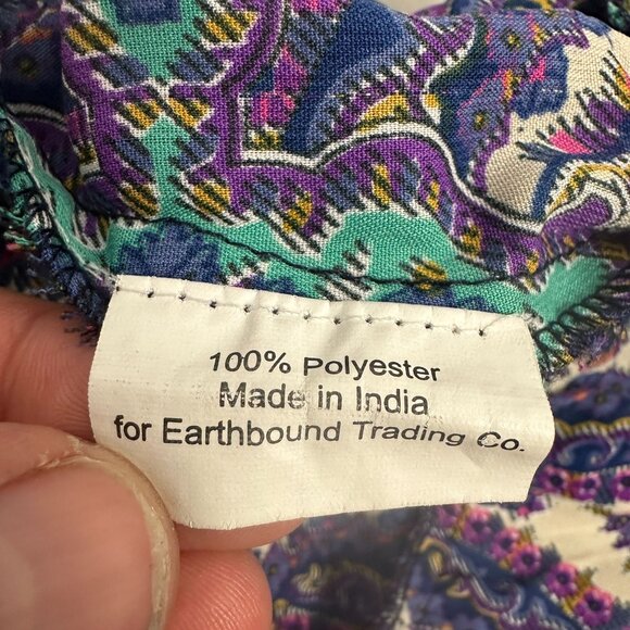Earthbound Trading Co Womens Bohemian Print Dress Size Large Polyester - Picture 4 of 5